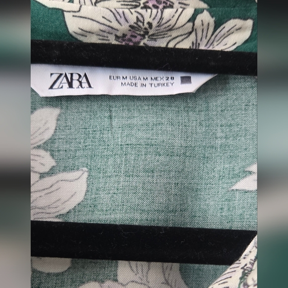 Zara Blogger Favorite Hem Floral Maxi Button Up Dress Size Medium - Picture 8 of 11